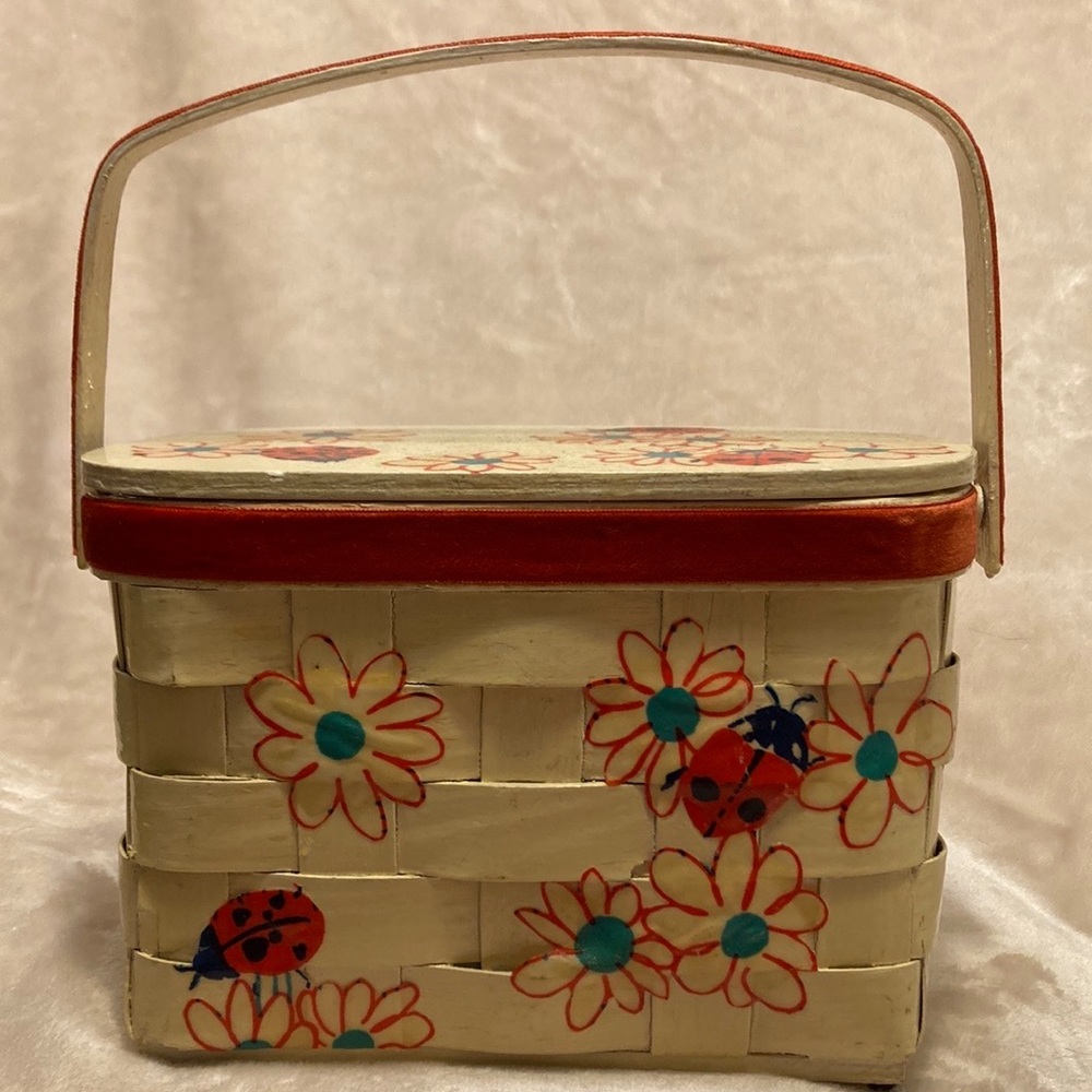 “BILLIE” Ross of Palm Beaches Lady Bug Basket Sewing Box